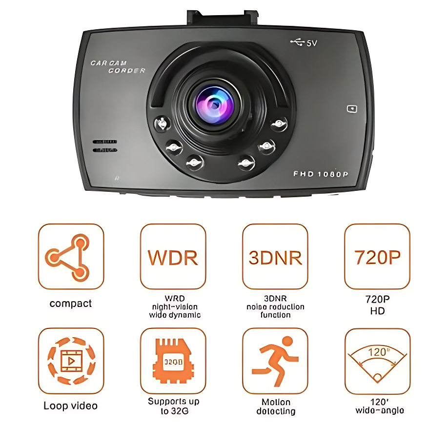 HD 2.7 LCD 1080P Car Dash Camera for Video Recorder with Night Version